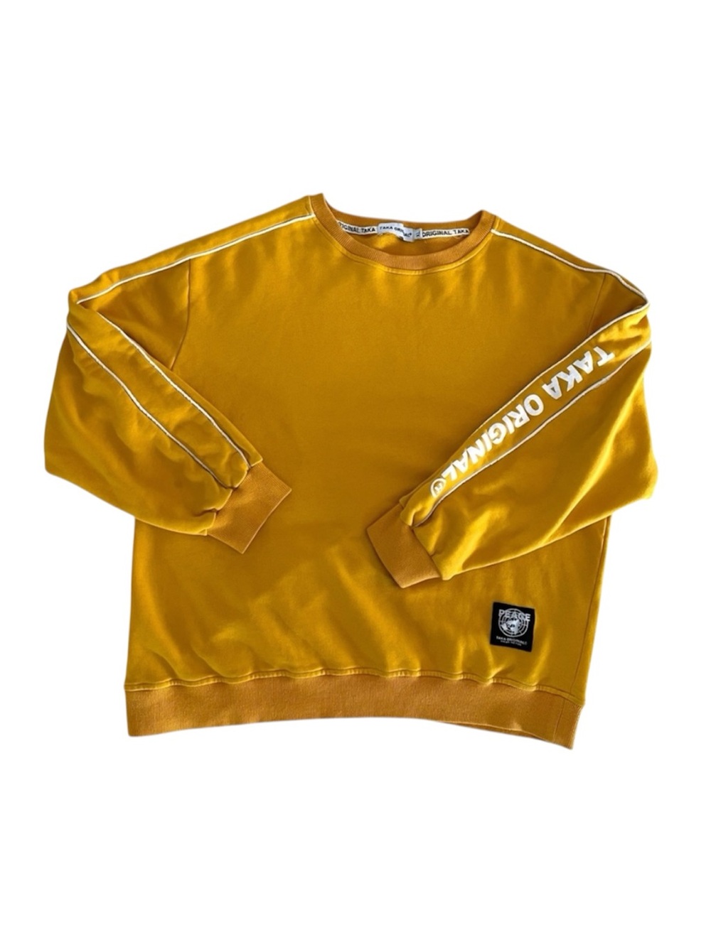 TAKA Original Men's Sweatshirt XL Mustard Yellow Boxy Oversized Streetwear - Picture 2 of 10